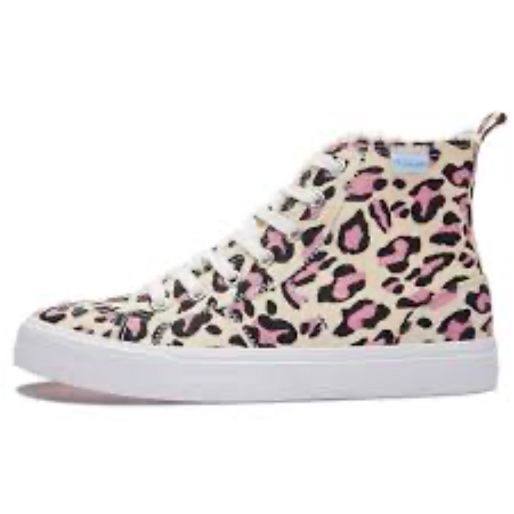 Stylish Leopard Print High-Top Sneakers obtaom size 8